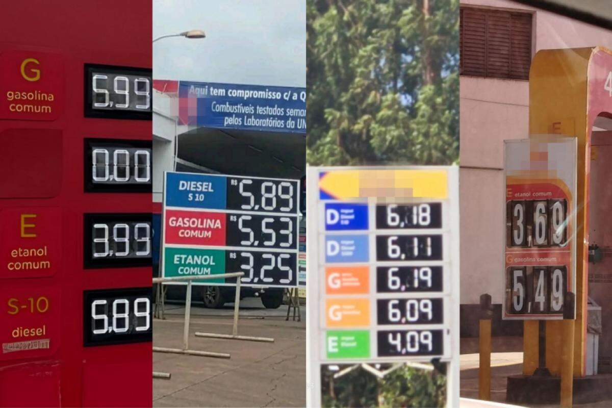 Comparativo de combustíveis registrados nas cidades