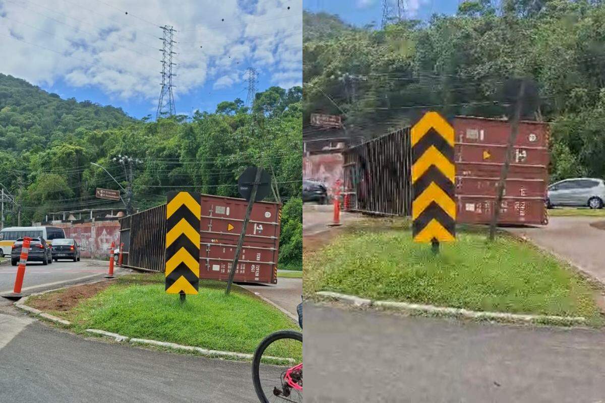 Carreta tomba e interdita acesso a Guarujá por mais de duas horas - A Tribuna