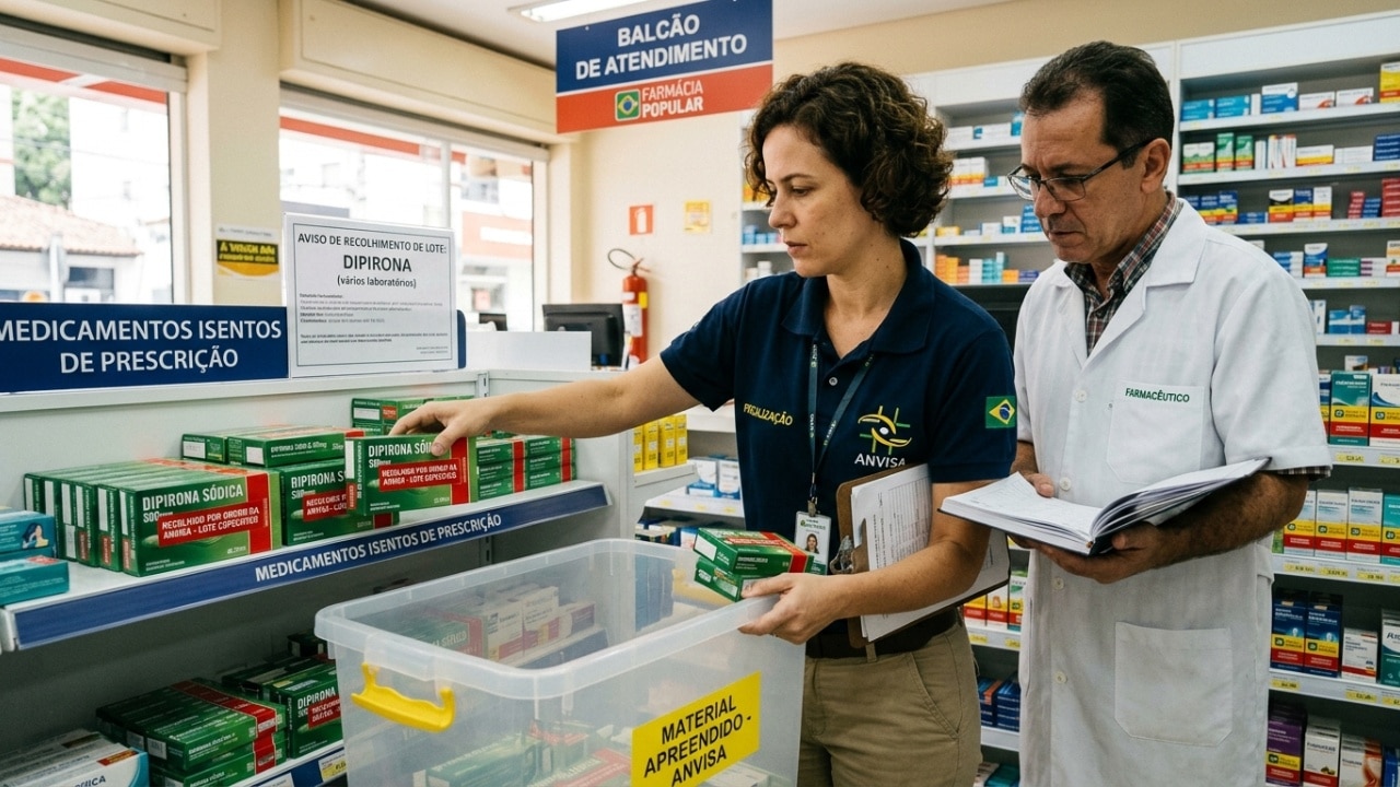 Anvisa determina recolhimento imediato de lote de dipirona por desvio de qualidade no medicamento