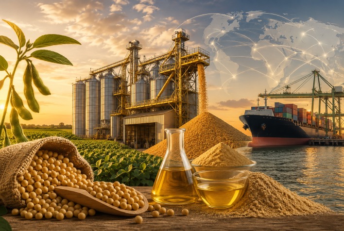 Mato Grosso bate recorde no esmagamento de soja em maio e exportações de derivados avançam 41,8% Mato Grosso bate recorde no esmagamento de soja em maio e exportações de derivados avançam 41,8%